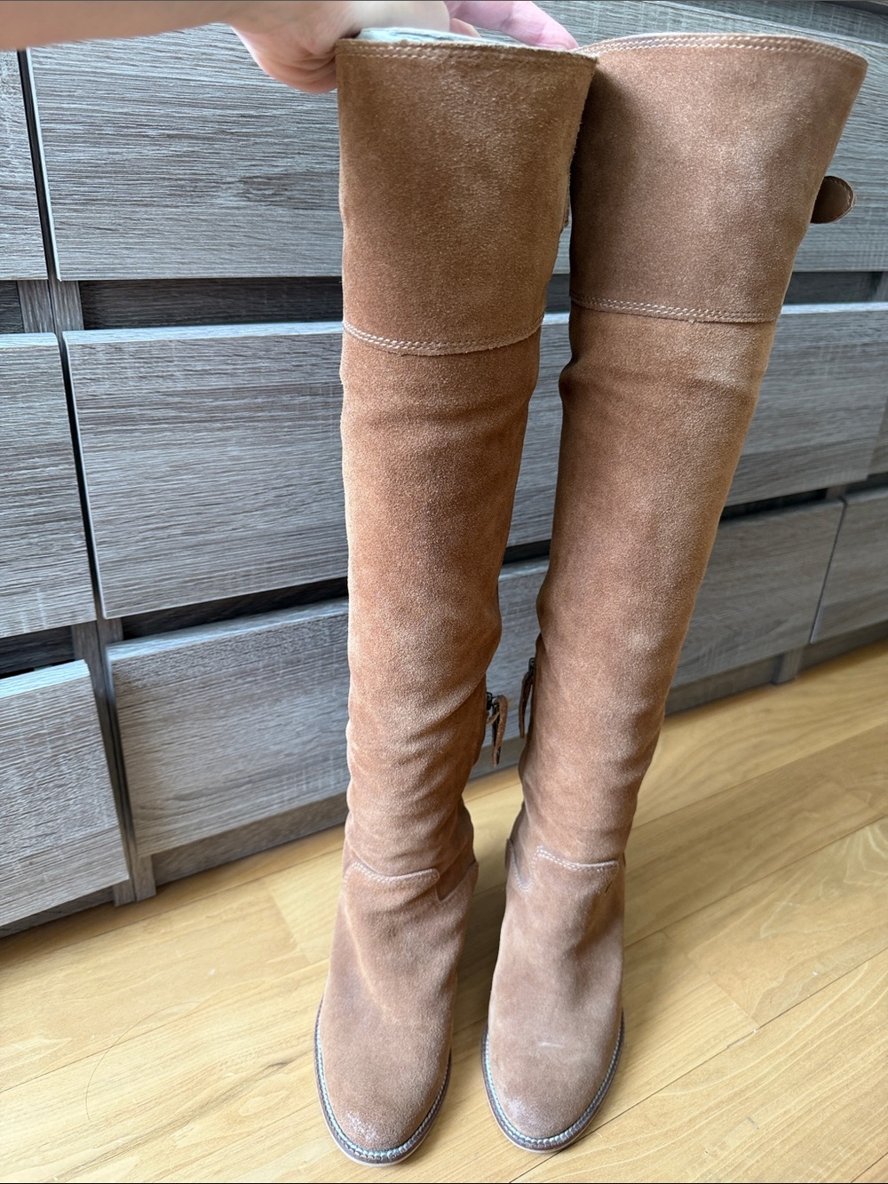 Dolce Vita Tall Suede Over-the-Knee Boots in Chestnut